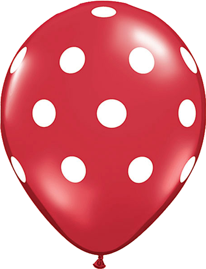 Red Polka Dot Balloons - Red Polka Dot Balloon Clipart (1140x972), Png Download