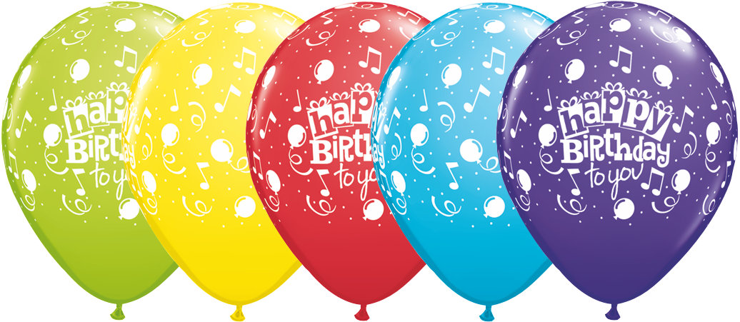 Feliz Cumpleaños Globos Png - 11853 Qualatex Clipart (1036x451), Png Download