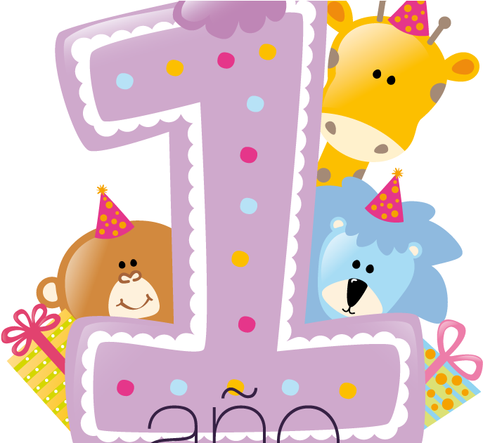 Canal Pin Canal Pin Cumple 1 A&209o - Happy First Birthday Template Clipart (1000x630), Png Download