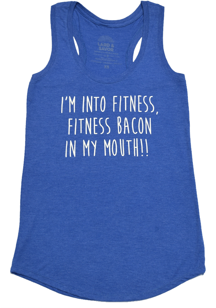 Fitness Bacon Tank Top Ladies Lard & Savor Funny T-shirts, - Active Tank Clipart (1000x1000), Png Download