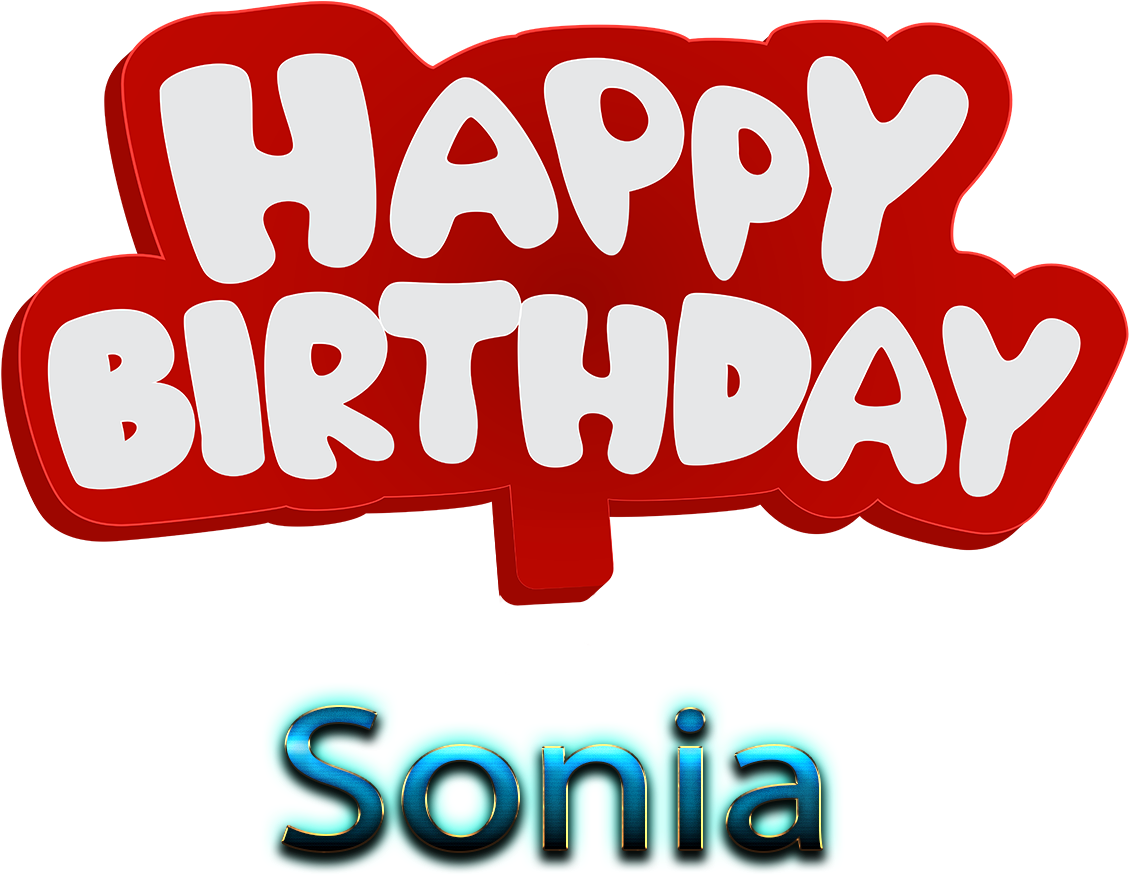 Sonia - Name Happy Birthday Sanam Clipart (1340x972), Png Download