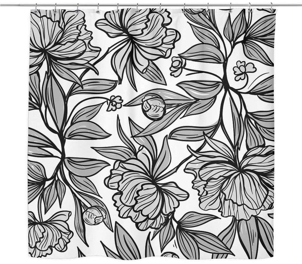 Clip Art Black And White Library Vintage Floral Shower - Wallpaper - Png Download (1024x1024), Png Download