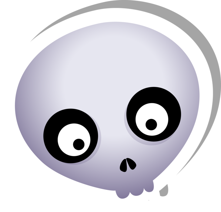 Cute Skull Ghost Sticker - Circle Clipart (729x700), Png Download