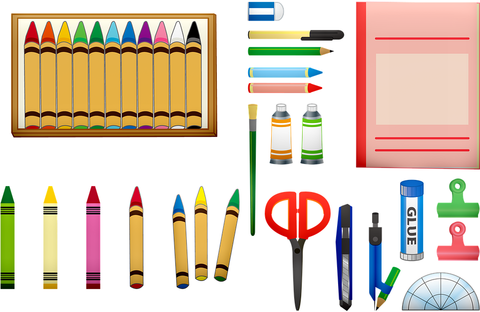 2018-2019 School Supply Lists Clipart (960x631), Png Download