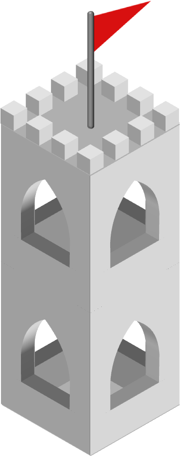 Png Transparent - 3d Isometric Drawing Of A Watchtower Clipart (364x951), Png Download