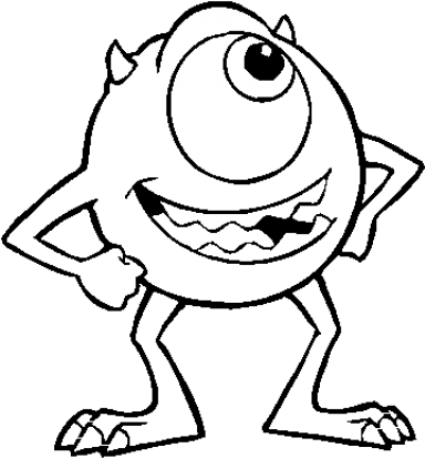 Drawn Monster Mike Wazowski - Monsters Inc Mike Coloring Pages Clipart (640x480), Png Download