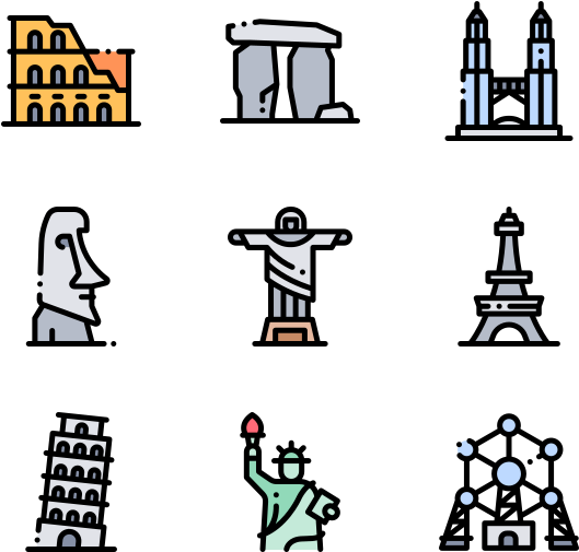 Landmarks And Monuments Clipart (600x564), Png Download