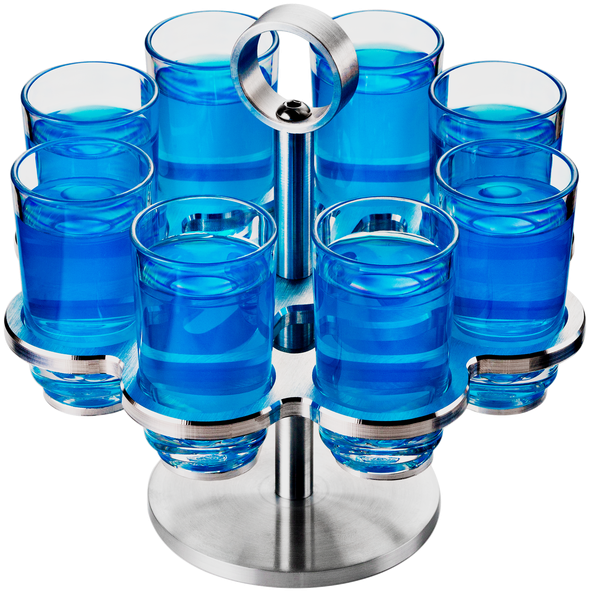 Drinique 8 Shot Revolver With Elite Shot Glasses - Shots Blue Png Clipart (600x600), Png Download