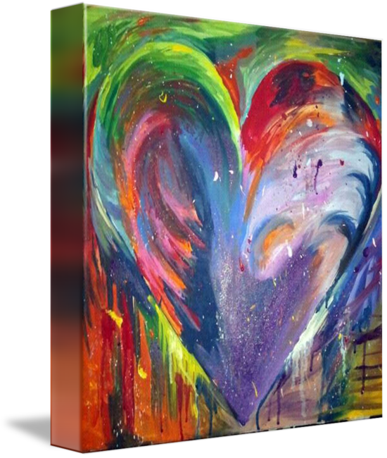 Heart By Corey Murray - Acrylic Tie Dye Painting Clipart (550x650), Png Download