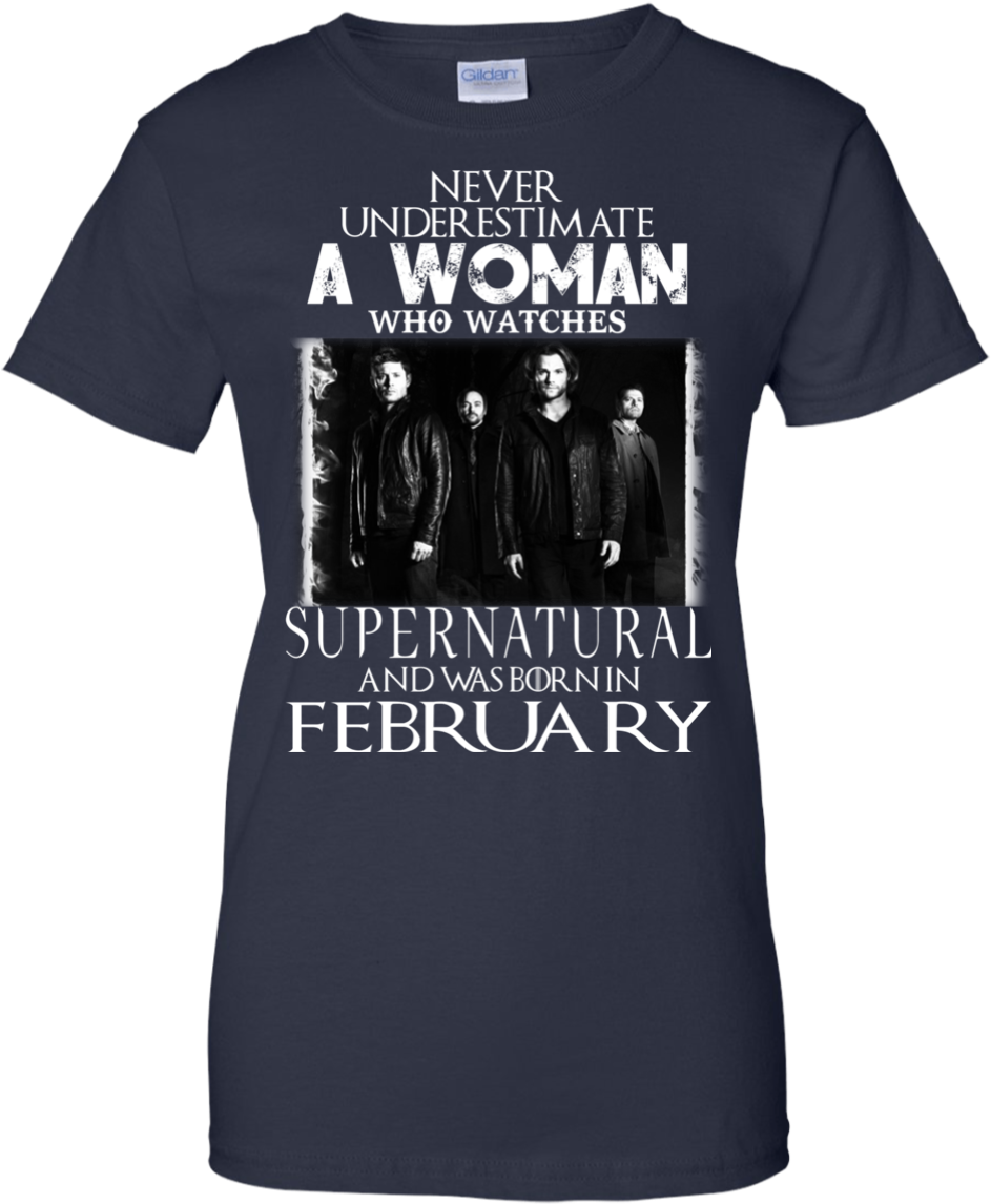 Never Underestimate A Woman Who Watches Supernatural - Active Shirt Clipart (1155x1155), Png Download