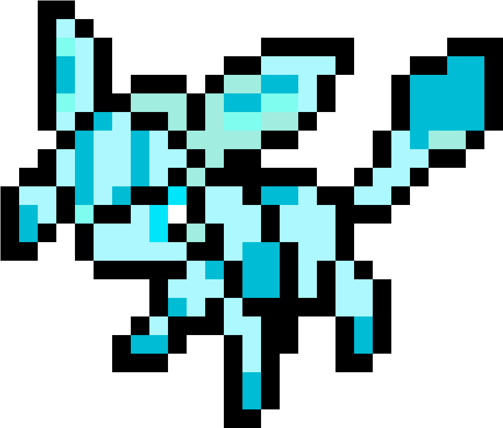 Glaceon - Pixel Art Pokemon Glaceon Clipart (1184x1184), Png Download