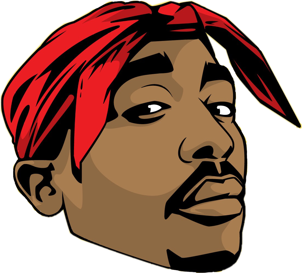 Tupac Sticker - Tupac Art Clipart (1024x927), Png Download