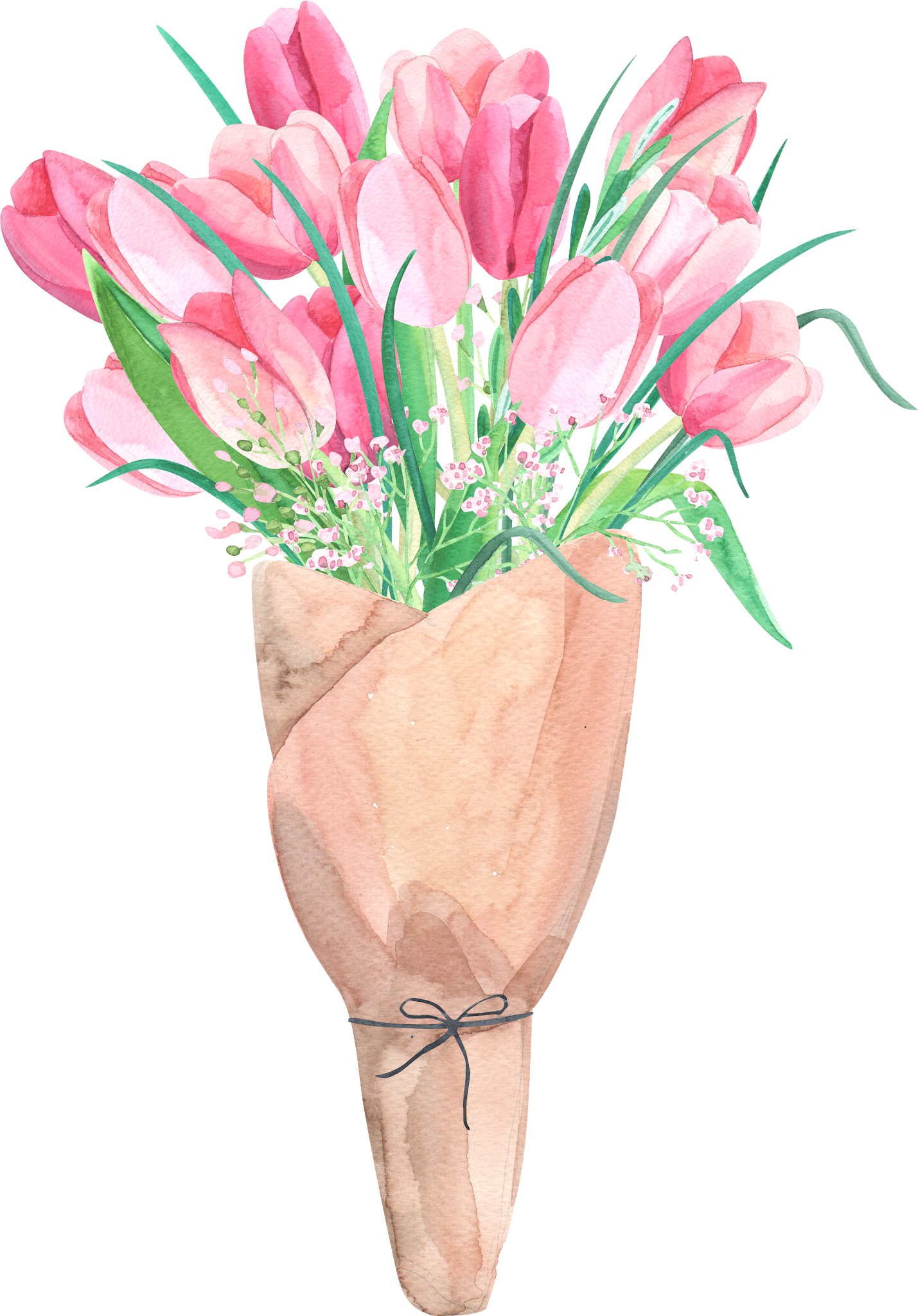 Tulip Flower Bouquet Clip Art - Tulip - Png Download (1429x2048), Png Download