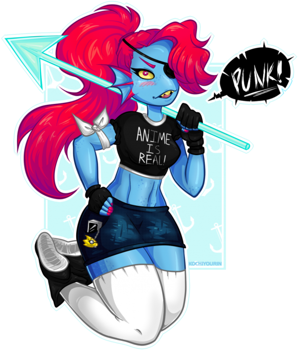 Undyne - Undyne Punk Clipart (700x905), Png Download