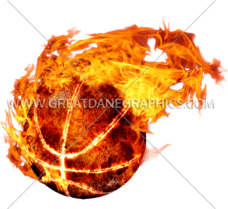 Basketball Production Ready Artwork - Basketball And Fire .png Clipart (825x715), Png Download