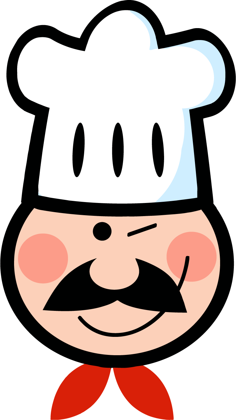 Png 4273 Winked Chef Man Face Cartoon Logo Mascot - Chef Logo Cartoon Clipart (771x1374), Png Download