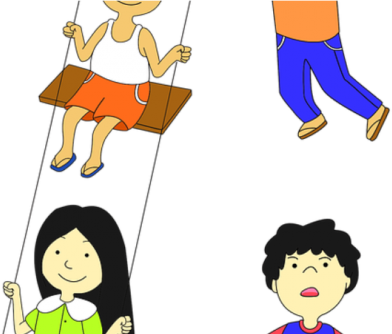 Cartoon Images Of Children Playing - Kids Playing Caricature Clipart (640x480), Png Download