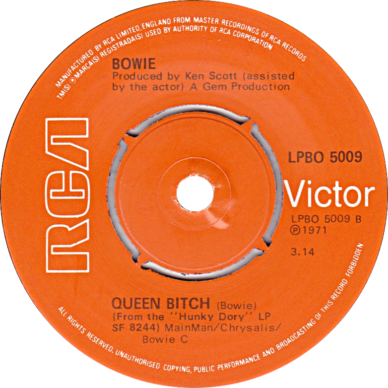 Queen Bitch By David Bowie Uk Vinyl Pressing - Rca Records Clipart (782x782), Png Download