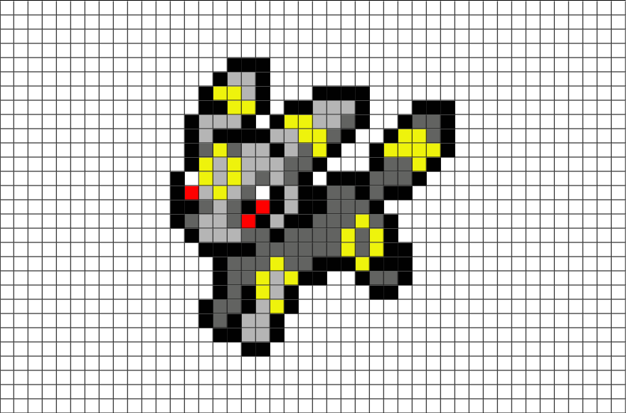 Pokemon Pixel Art Umbreon Clipart (880x581), Png Download
