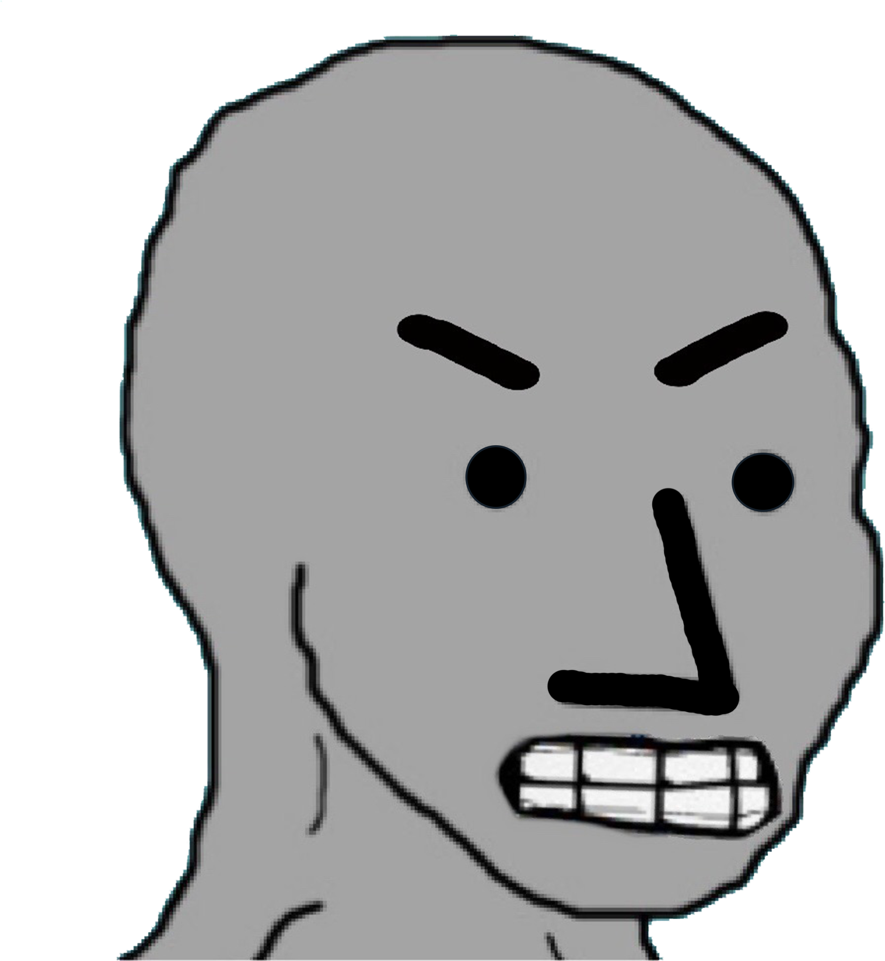 View Samegoogleiqdbsaucenao Angry-npc , - Angry Npc Wojak Clipart (1876x1948), Png Download