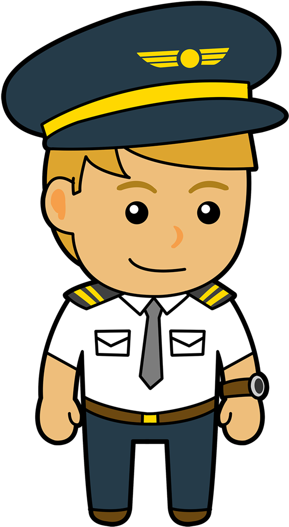 Marquee Clipart Cartoon - Pilot Clipart Png Transparent Png (596x1085), Png Download