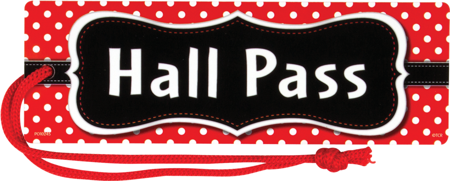 Red Polka Dots Magnetic Hall Pass - Polka Dot Clipart (900x900), Png Download