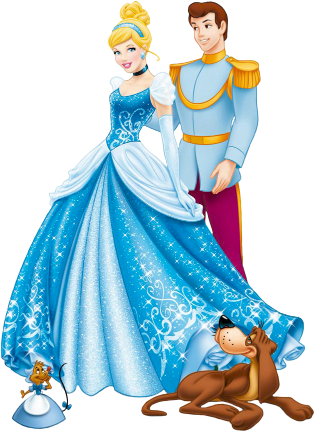 Disney Princess Cinderella And Prince , Png Download - Princess Cinderella Clipart (628x861), Png Download