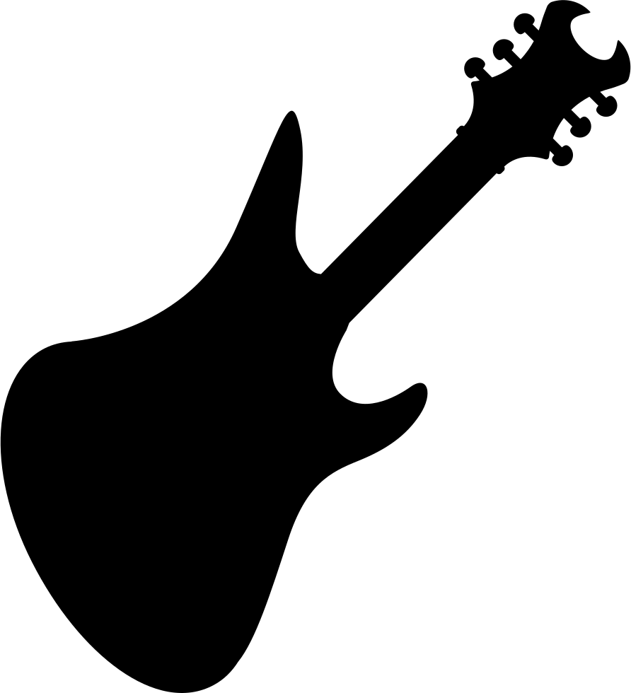 Banner Royalty Free Library Bass Svg Tribal - Guitarra Negra De Rock Clipart (892x980), Png Download