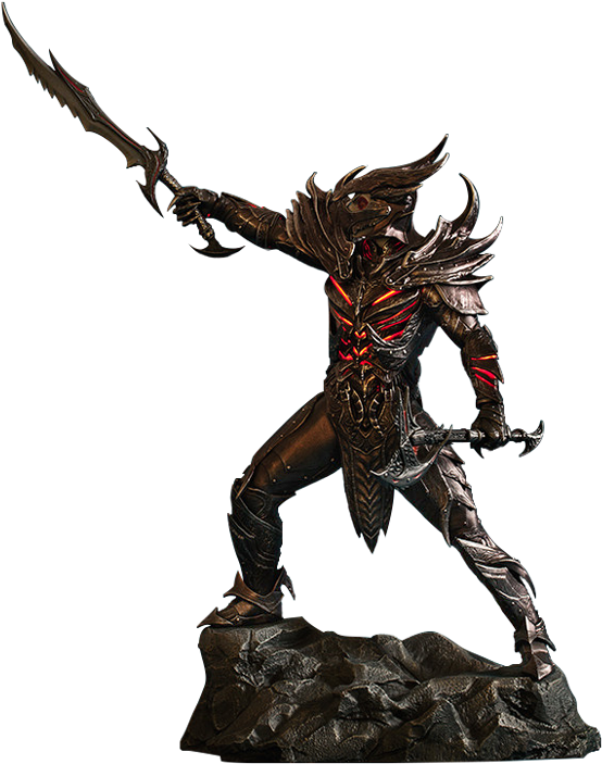 Skyrim Daedric Armor , Png Download - Statue Clipart (554x703), Png Download