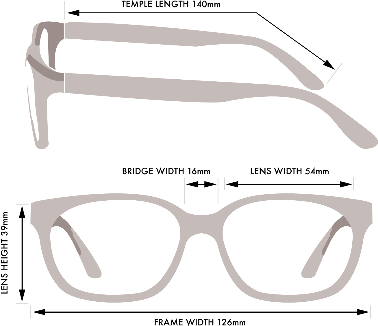 Transparent Eyeglass Frames - Temple Length Glasses Clipart (1308x1126), Png Download