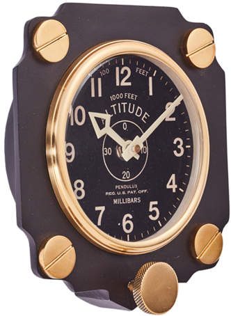 Altimeter Wall Clock Black - Am Pm Cafe Solo Clipart (600x600), Png Download