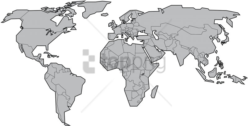 Free Png Blank Color World Map Png Png Image With Transparent - Far Is Finland From Australia Clipart (850x457), Png Download