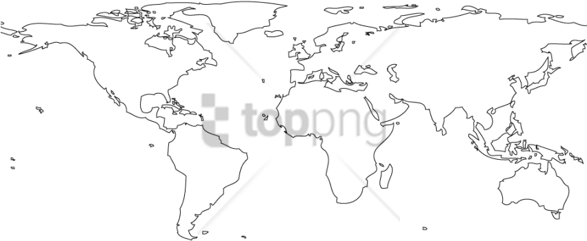 Free Png Download Blank Color World Map Png Png Images - Atlas Clipart (850x397), Png Download