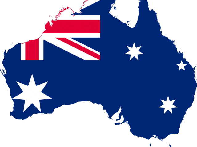 Map Flag Clipart Transparent Background - Australian Flag On Continent - Png Download (640x480), Png Download