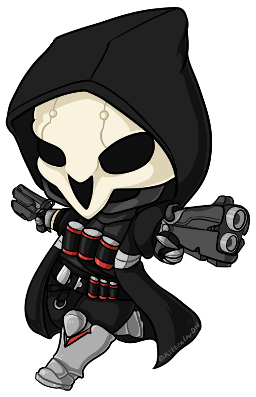Reaper Chibi By Xnekorux - Reaper Overwatch Chibi Clipart (520x805), Png Download