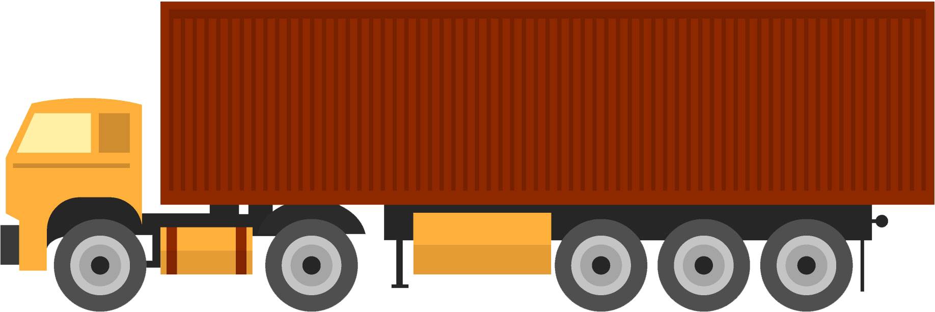 Curtainsider Truck Icon Small2 - Truck Clipart (1836x613), Png Download