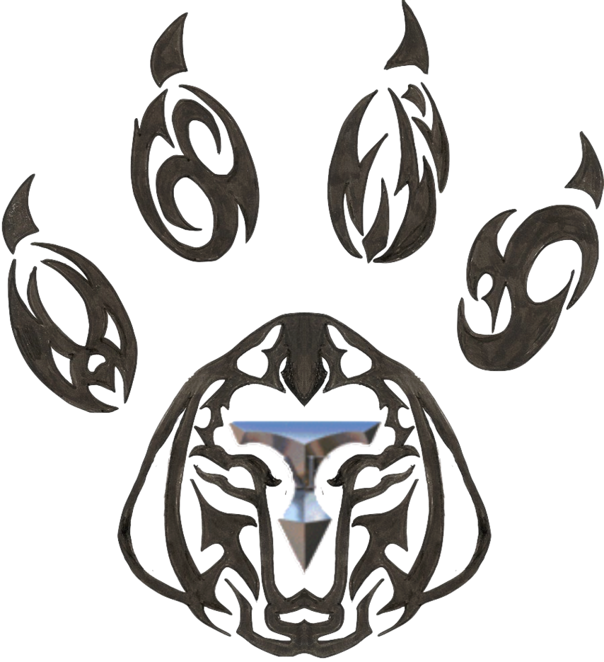 Dog Paw By Burgerhicks - Transparent Tribal Paw Print Clipart (854x935), Png Download