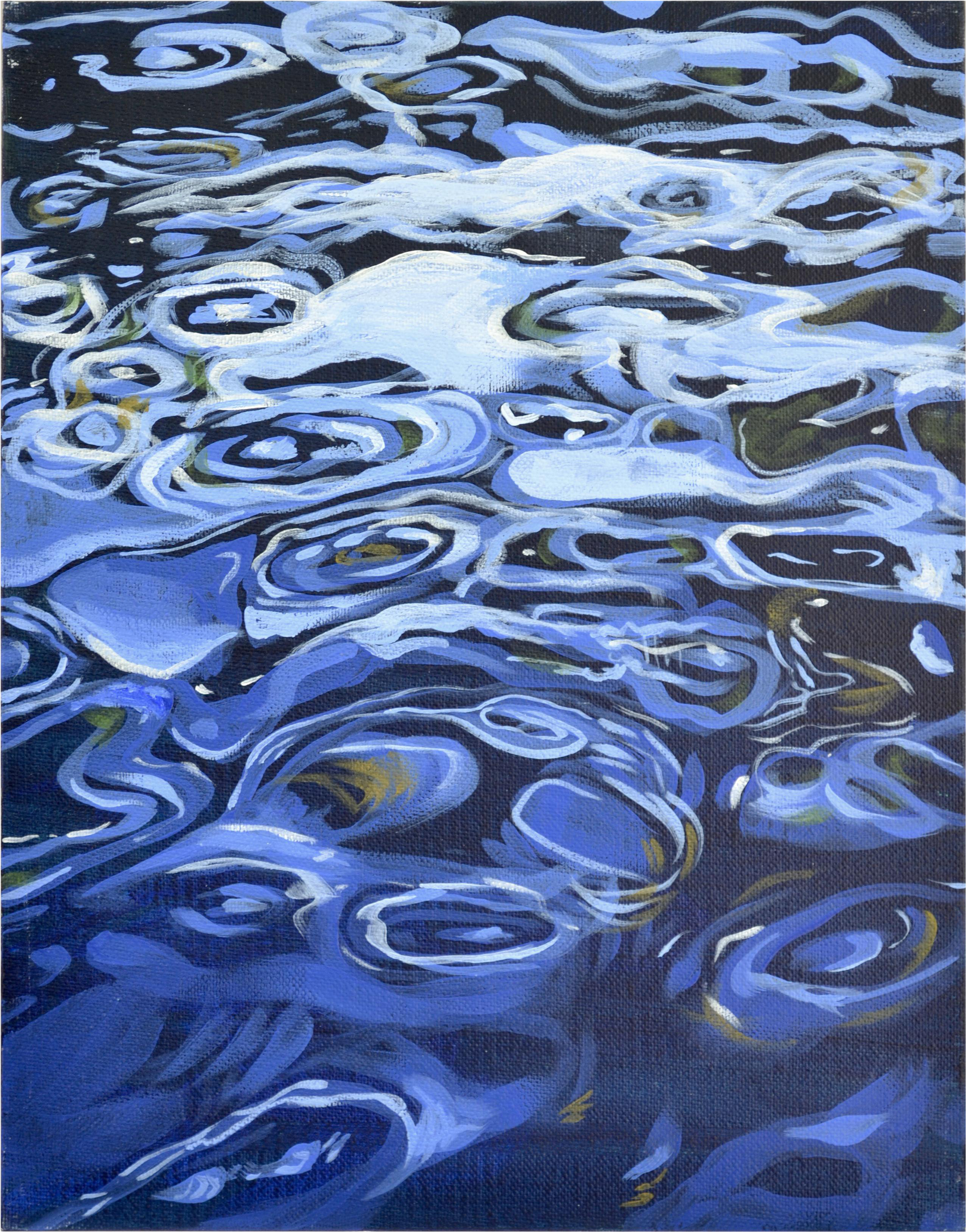 Ripple Drawing Water Painting - Water Ripple Painting Acrylic Clipart (2834x3616), Png Download