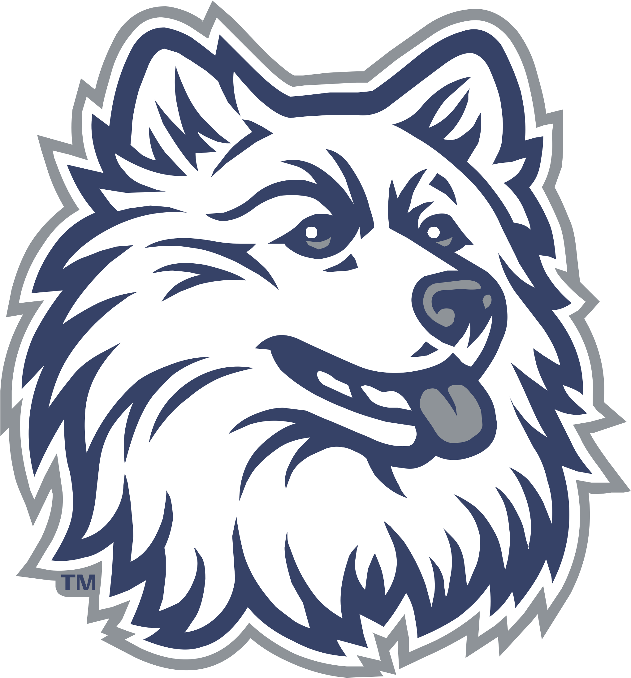 Connecticut Huskies Logo - Connecticut Huskies Clipart (2400x2400), Png Download