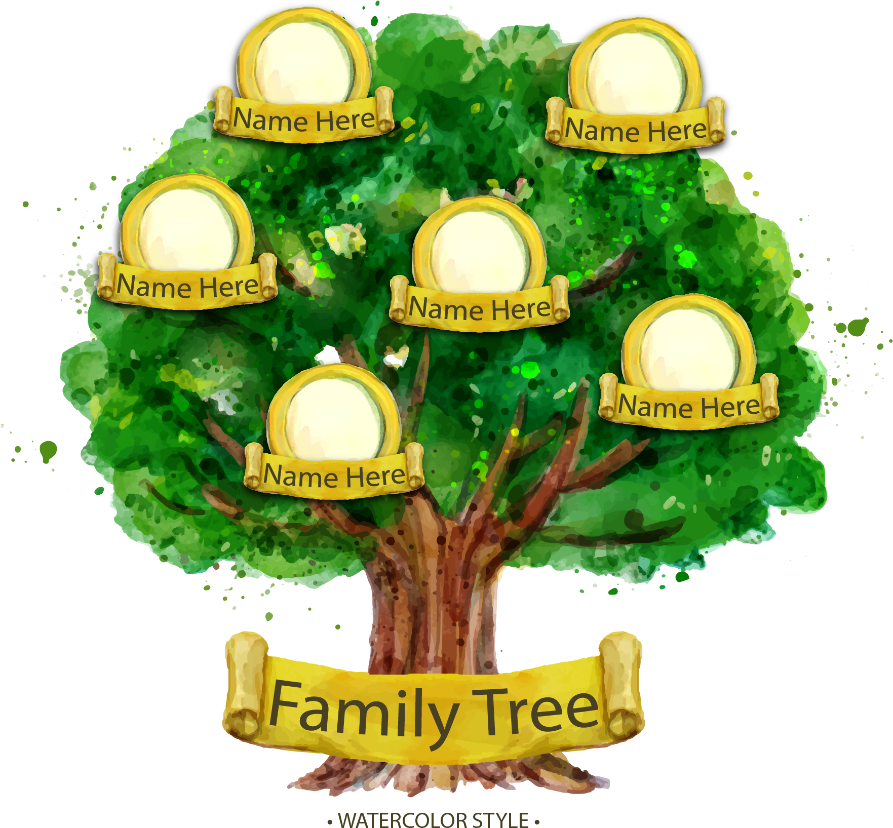Family Tree Genealogy Illustration - Family Tree With No Names Clipart (1762x1649), Png Download