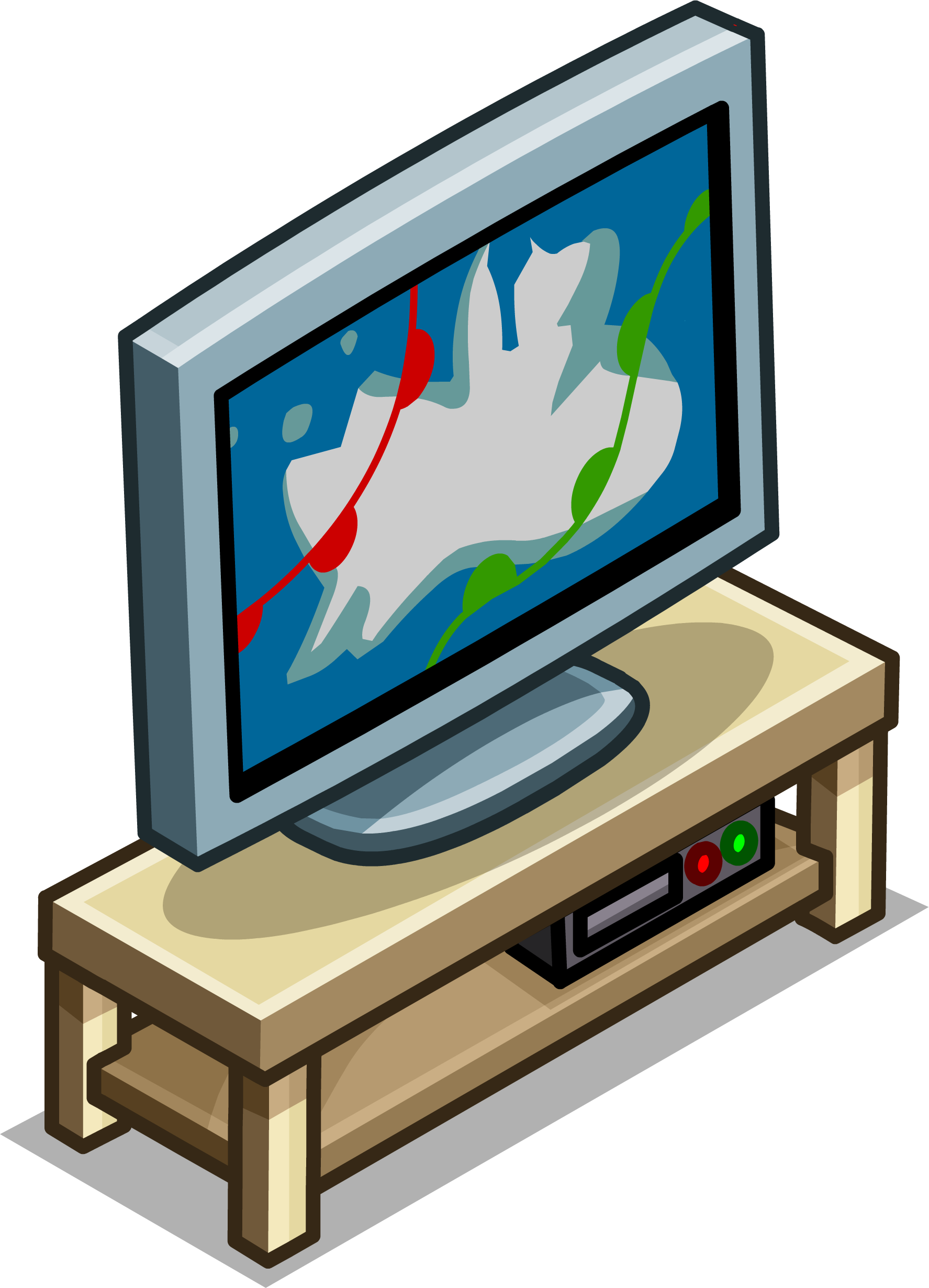 Image Gray Stand Sprite Png Club Penguin Ⓒ - Tv Stand Clipart Transparent Png (1775x2460), Png Download