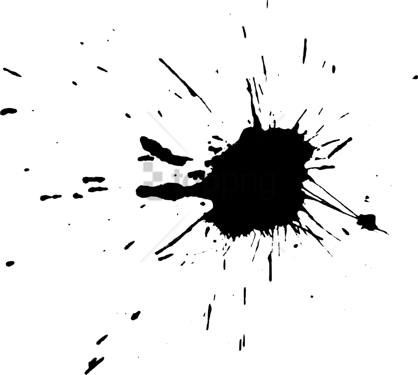 Free Png Download Ink Splash Png Png Images Background - Black Paint Splatter Transparent Clipart (850x763), Png Download