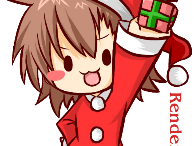 Anime Boy Clipart Christmas - Merry Christmas Anime Chibi - Png Download (640x480), Png Download
