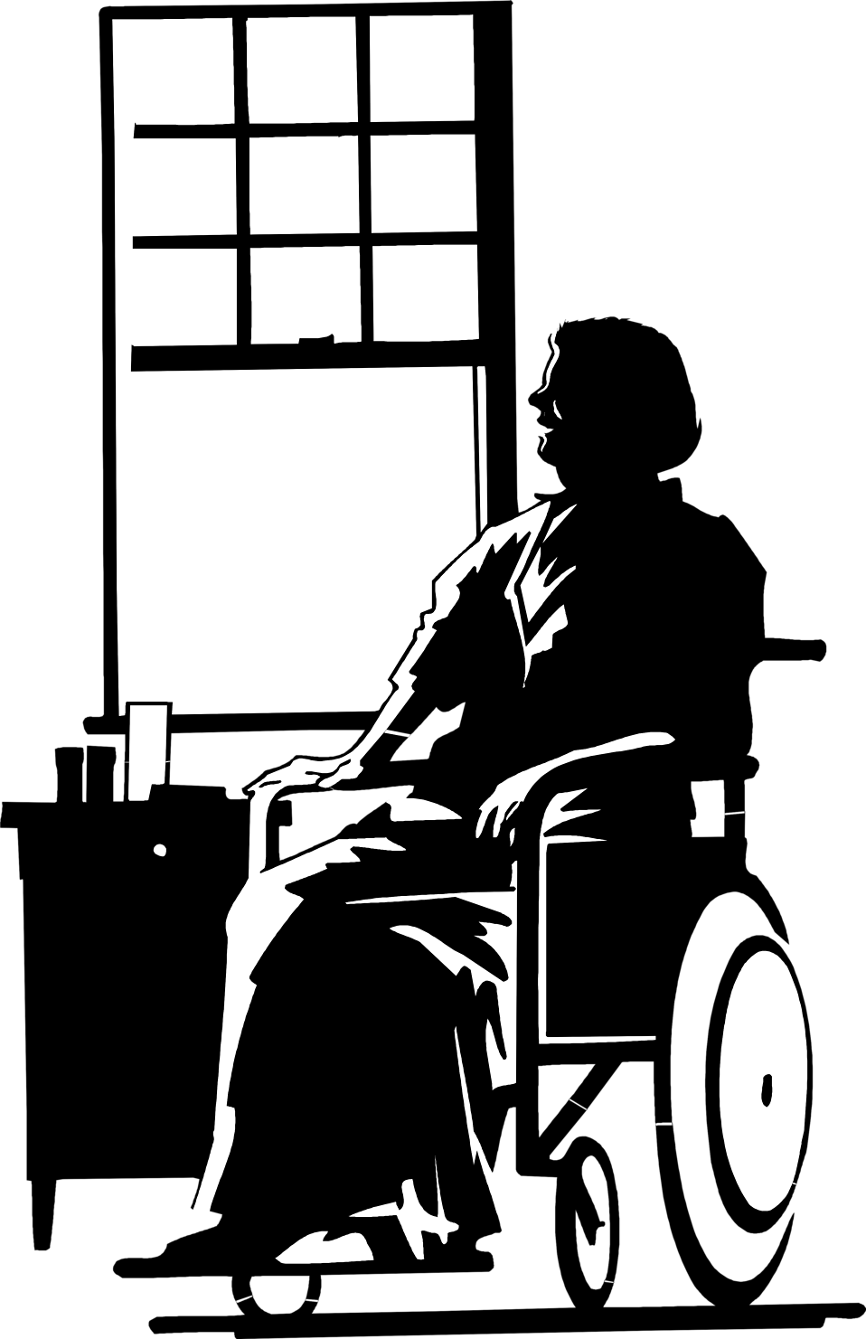 People In Wheelchairs - Happy Birthday Old Mom Clipart (958x1481), Png Download