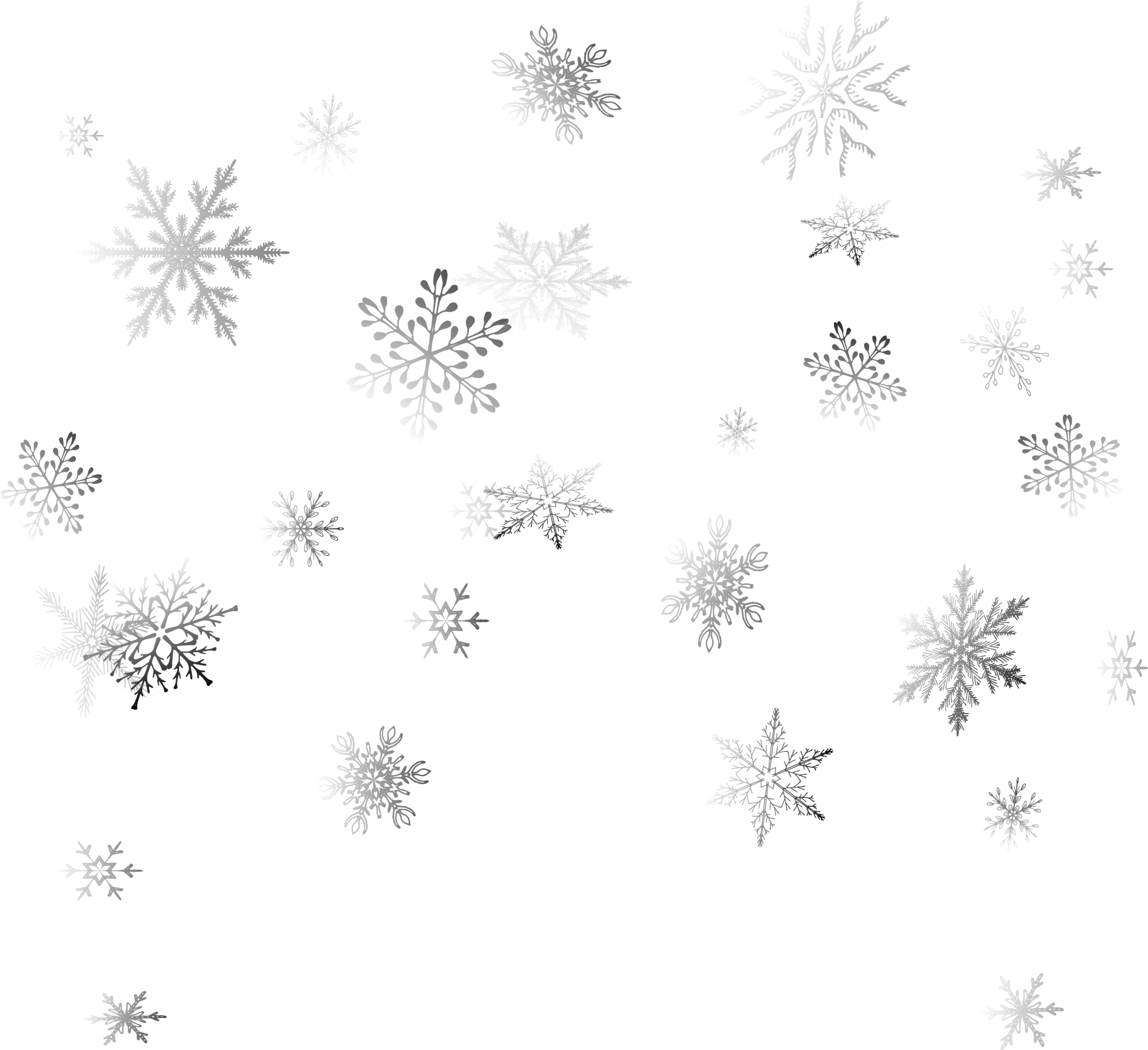 Tattoo Snowflakes Gray Grey Schema Snowflake Shining - Snowflakes Grey Clipart (2000x1829), Png Download