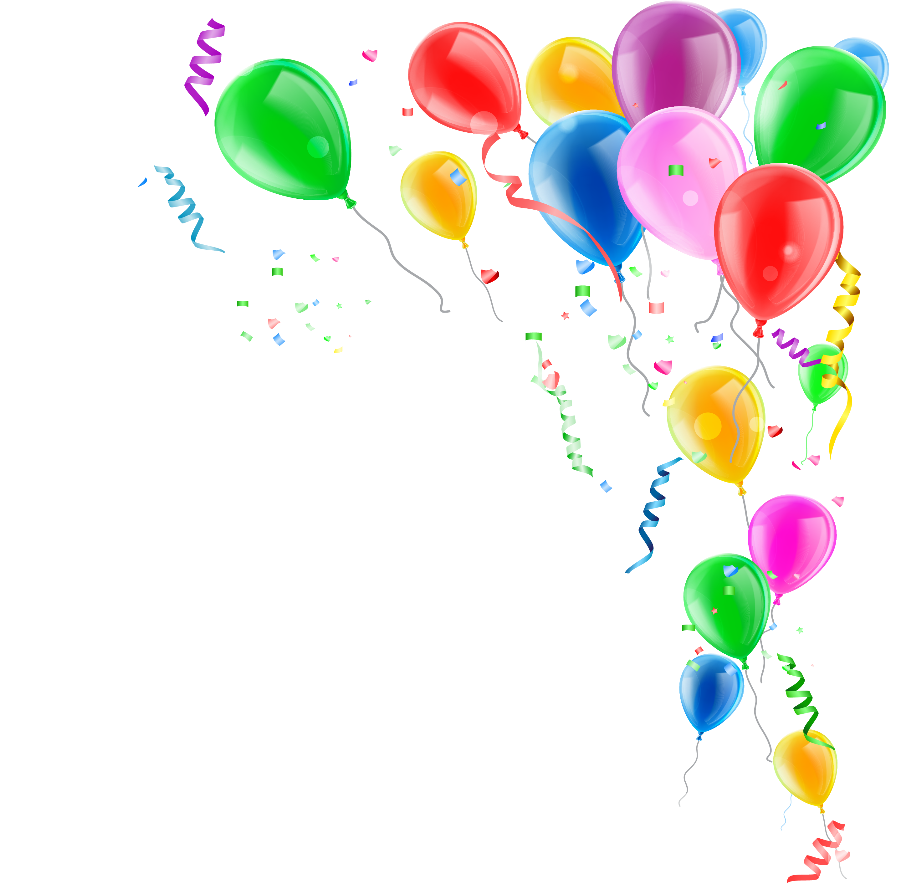 Toy Balloon Confetti - Balloons And Confetti Png Clipart (2878x2876), Png Download