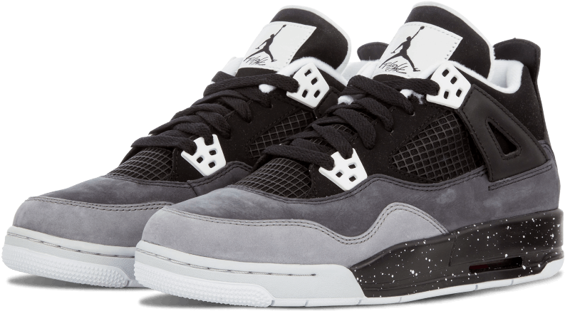 Nike Jordan 4 Retro Gray Basketball Shoes - Air Jordan Clipart (1000x600), Png Download