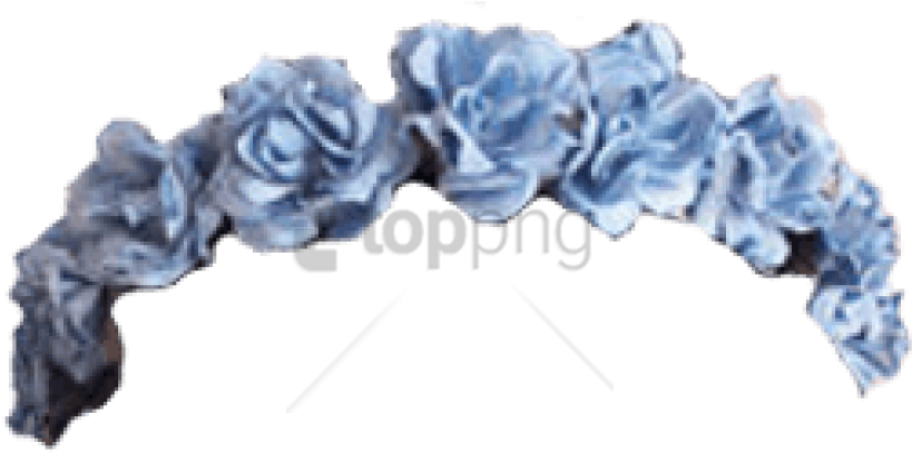 Free Png Download Blue Flower Crown Transparent Png - Flower Crown Blue Png Clipart (850x432), Png Download