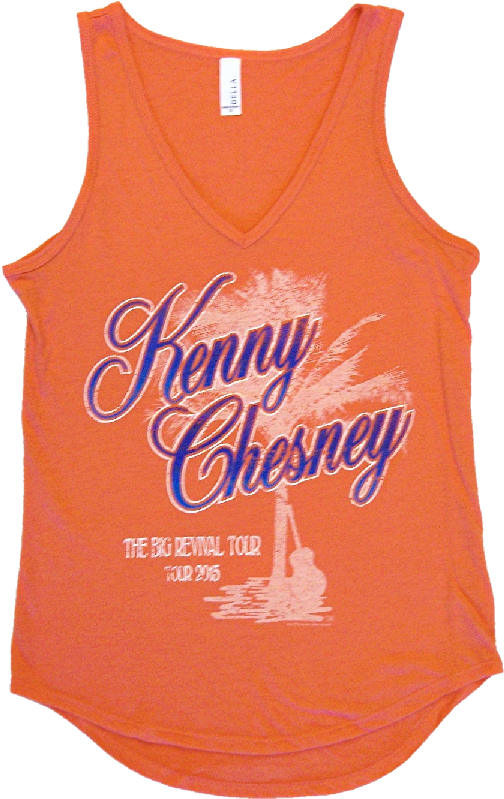 Kenny Chesney Ladies Coral V Neck Tank Top - Active Tank Clipart (800x800), Png Download
