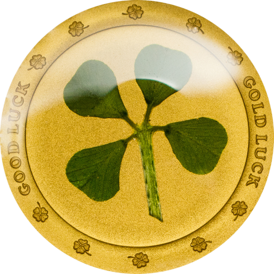 Four-leaf Clover - Gold Luck Clipart (910x910), Png Download